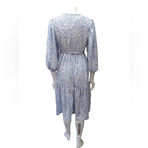 Black Tape Sheer Open Blue With Gold  Dress/Cover Size Medium - Picture 4 of 9